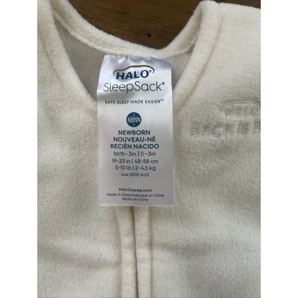 Halo Sleep sack Fleece Ivory Unisex Wearable Blanket Size NB 5-10 lbs 23 in. max